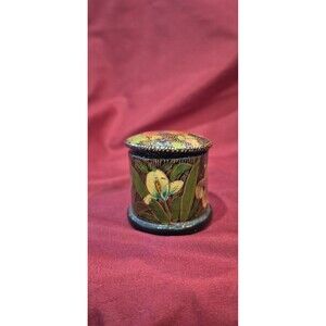 Hand Made Kashmir India for Kubla Crafts Lacquered Papier Mache Stamp Dispenser